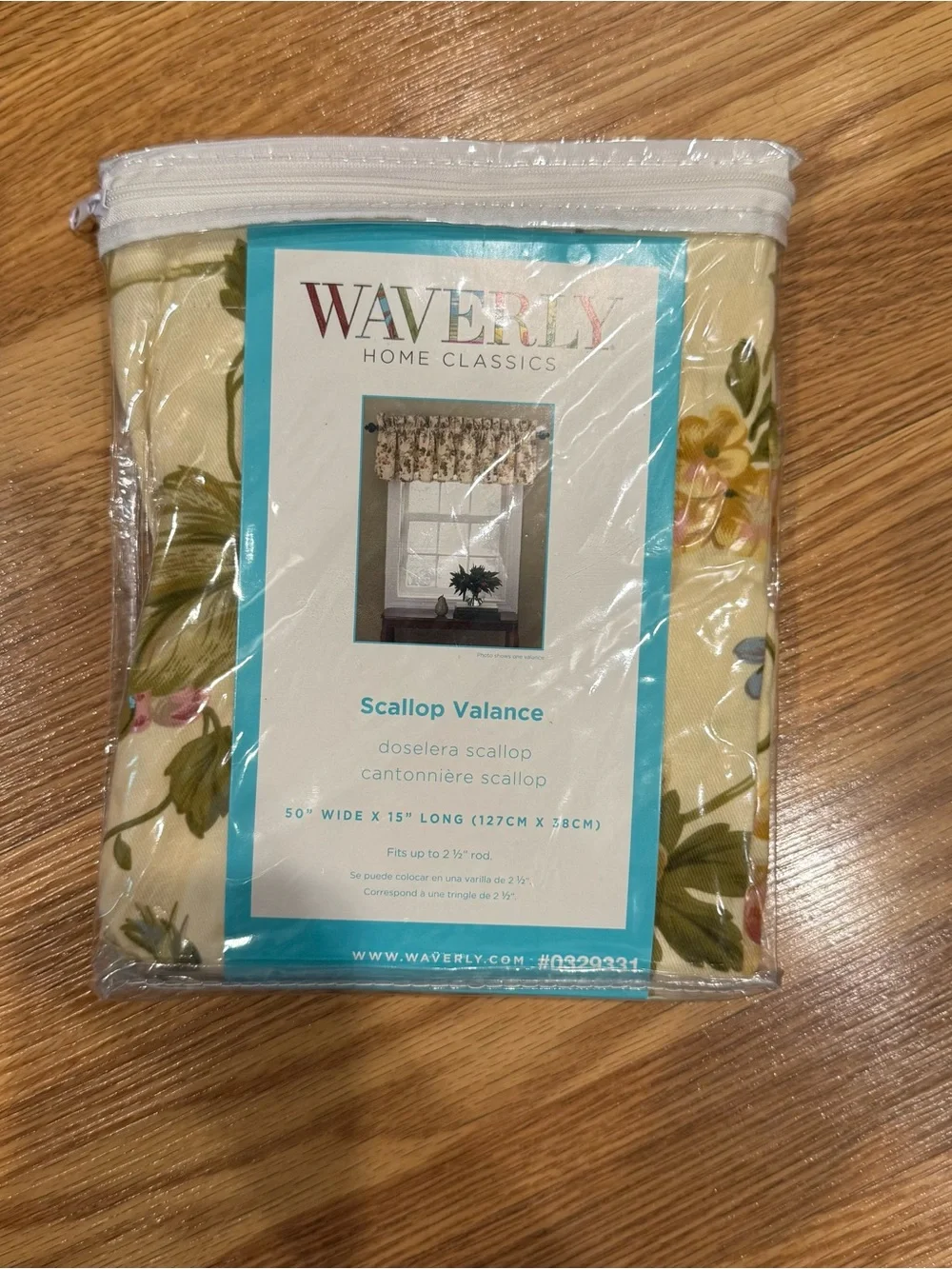 Waverly Napoli Cameo  Floral Grapevine Valance Scallop Edge 50x15 Cottagecore